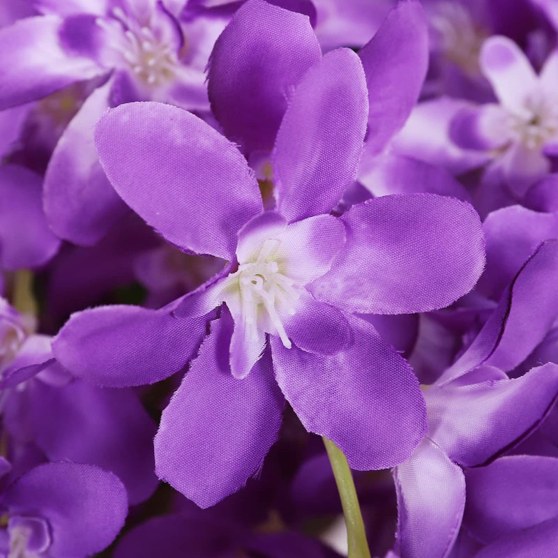 Duovlo Silk Wisteria Flower Artificial 2.13 Feet Hanging Wisteria Vine Fake Flower Bush String Home Party Wedding Decoration,Pack of 4 (Purple) - Image 4